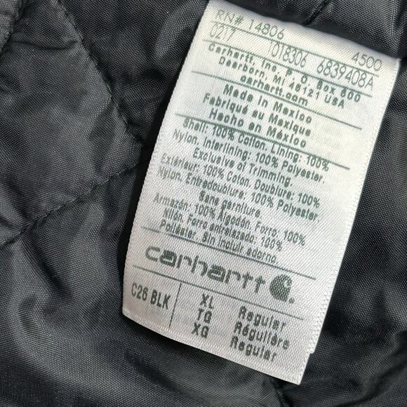 Vintage Carhartt Arctic Jacket C26 BLK Black Size XL Quilt Lined Coat Alaska - Picture 5 of 10